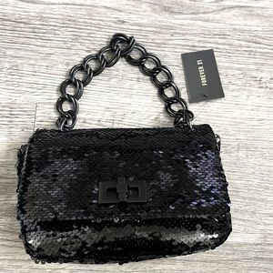 Forever 21 - Black Sequin Purse Handbag Matte Black Hardware